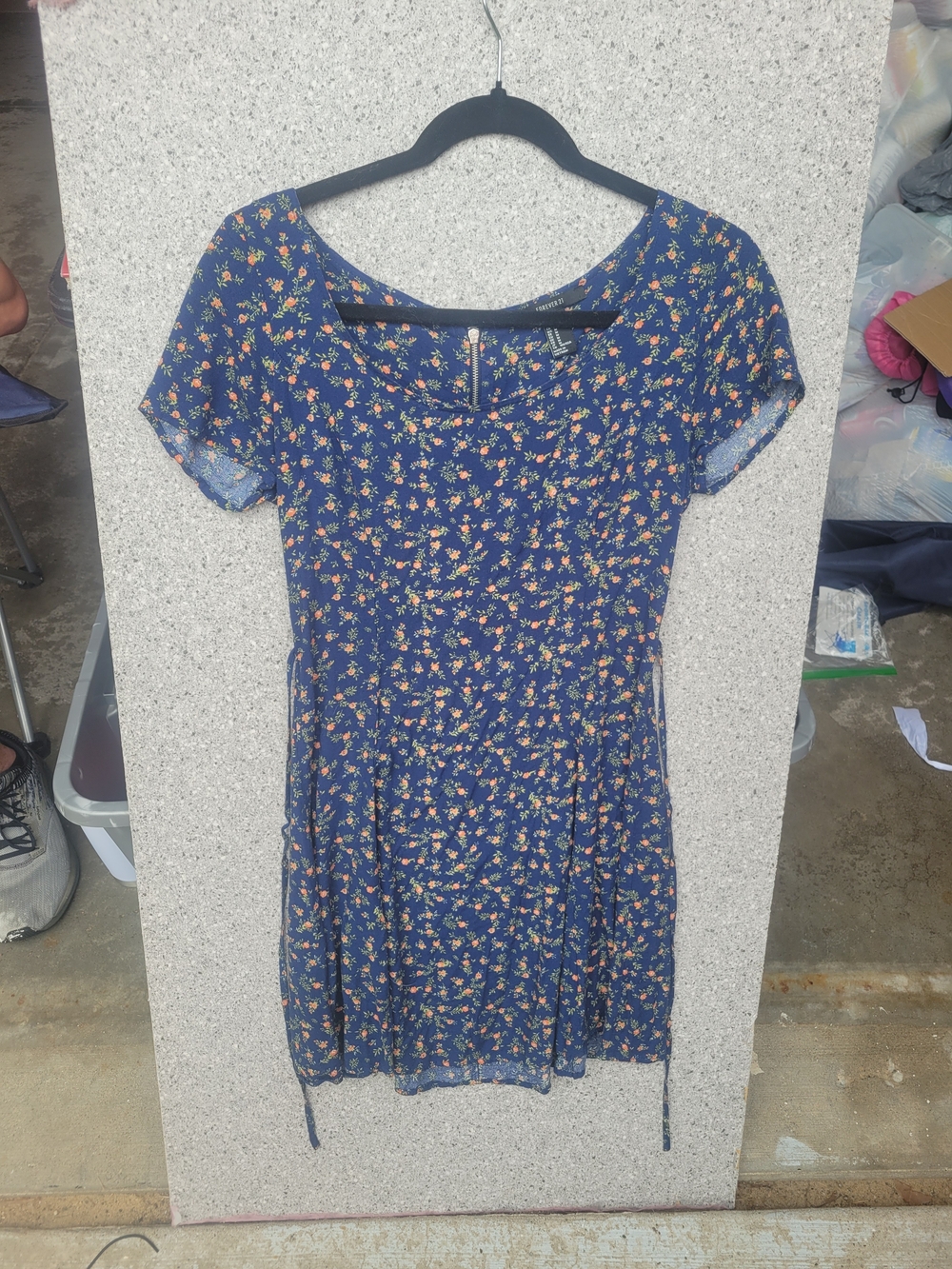 Forever 21 Navy Blue Floral Mini Dress